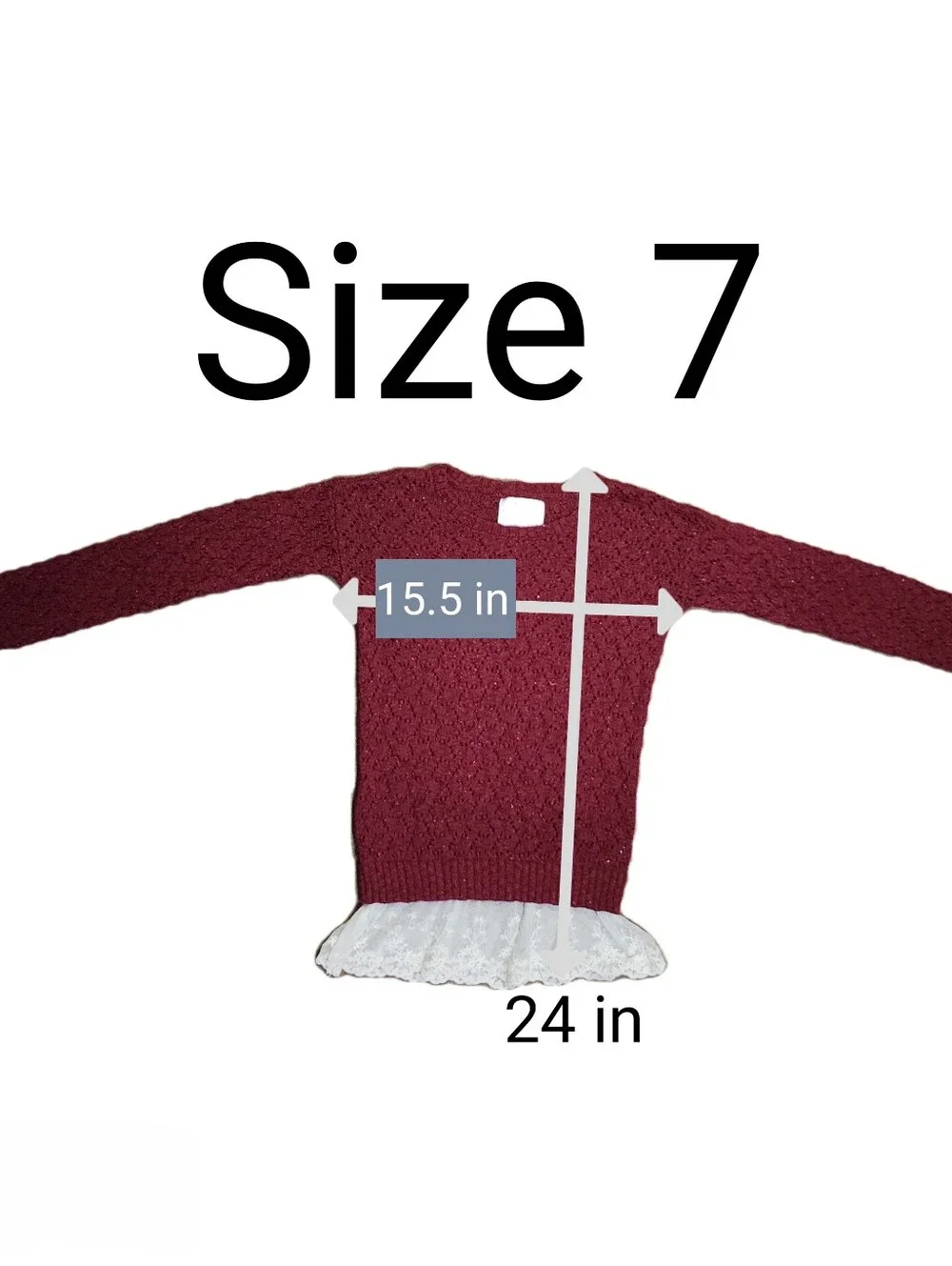 Justice Kids Marron Knitted Long Sleeve Shirt Sz 7/12